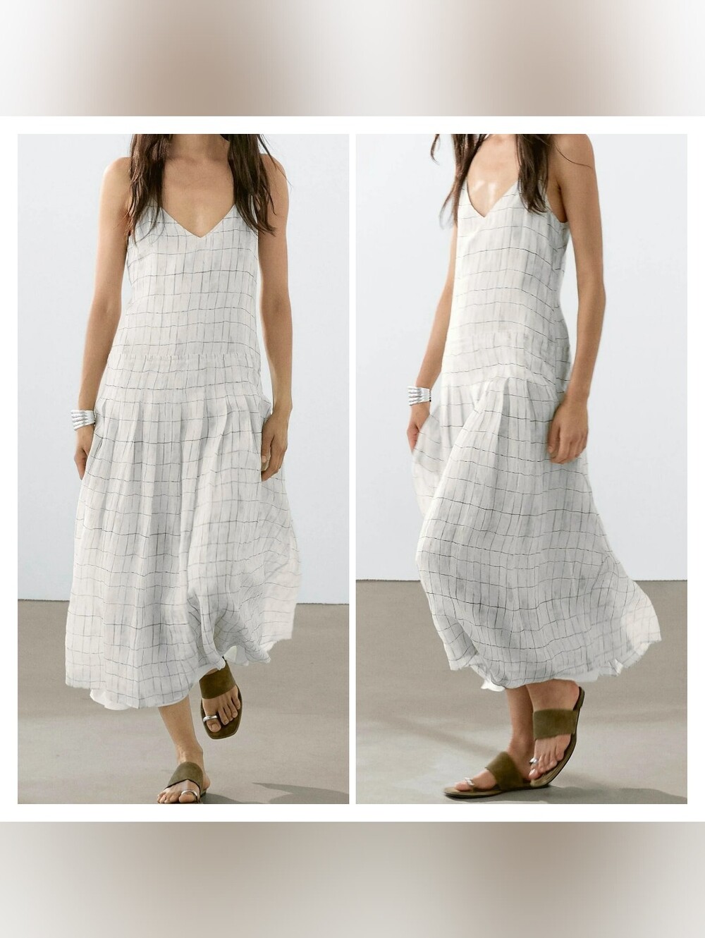 Massimo Dutti Drop Waist Midi Dress Size 2 - Picture 1 of 16